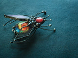 Brooch Red beetle scarab