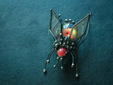 Brooch Red beetle scarab