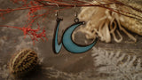 Blue Crescent moon earrings