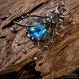 Brooch Blue beetle scarab
