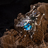 Brooch Blue beetle scarab