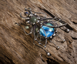 Brooch Blue beetle scarab