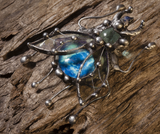 Brooch Blue beetle scarab