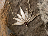 Mirror Lotus with Garnet Stone