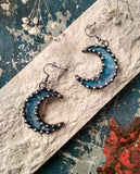Snow Blue Moon Earrings