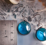 Two drops of sky in salt Earrings - blue transparent