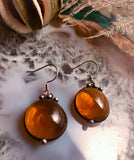 Two drops of sky in salt Earrings - amber