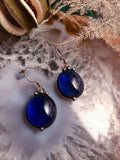 Two drops of sky in salt Earrings - blue transparent
