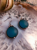Two drops of sky in salt Earrings - blue matte