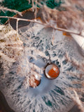 Two drops of sky in salt Earrings - transparent with a red breeze