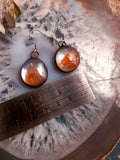 Two drops of sky in salt Earrings - transparent with a red breeze