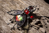 Brooch Red beetle scarab