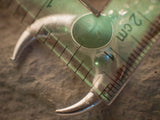 White Crescent Moon Pendant with moonstone