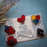 hippie brooches color heart for valentines day