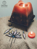 Lotus Nine- Winged, Boho Lotus, Flower Pendant, Mantra Necklace | Glass Lotus Necklace, Botanical | Tribal