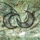 Crescent Moon Earrings Stainless Steel Earring Hooks with Spring Hypoallergenic! stain glass Witchy Earrings Festival Boho Earrings