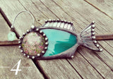 Brooch Anglerfish, sea world, brooch fish, stain glass, fried herbs, pin, ocean brooch, dweller of deep, anglerfish
