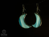 Crescent Moon Earrings Stainless Steel Earring Hooks with Spring Hypoallergenic! stain glass Witchy Earrings Festival Boho Earrings