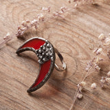crescent moon ring - moon phase ring - wiccan ring - pagan ring - witch ring - moon ring - astrology ring - boho moon ring - celestial ring
