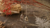 Silvered Earrings with Ametrine / long drop earrings / casual style