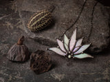 Big Lotus 7 wings, Boho Lotus, Flower Pendant, Mantra Necklace, Glass Lotus Necklace, Iridescent necklace, Stain glass, Handcraft, Handmade