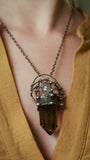 Smoky quartz, Crystal Pendant, Gemstone Pendant, Natural Rock, Healing Crystals, Witchcraft Supply Necklace, Kitchen Witch, Witch Pendulum