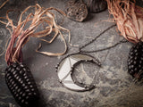 Large Crescent Moon, Crescent Moon Mirror, Modern Jewelry, half moon crescent necklace, Mirror pendant, Lunula Necklace, lunar necklace
