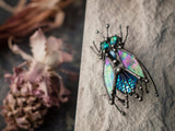 Housefly Brooch, Stain Glass, vintage brooch, scarab brooch, Stain Glass Brooch, Animal broche, Insect Brooch tribal jewelry, boho pin