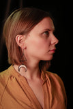 Crescent Moon Earrings with hypoallergenic Earring Hooks, Stain glass, Witchy Earrings, Festival juwelry, Boho Style, half moon purple