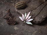 Big Lotus 7 wings, Boho Lotus, Flower Pendant, Mantra Necklace, Glass Lotus Necklace, Iridescent necklace, Stain glass, Handcraft, Handmade