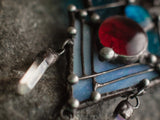Pendant ' Love In Wintertime ', boho necklace, boho jewelry, bohemian long necklace, ethnic style, red, blue, quartz witchcraft necklaces