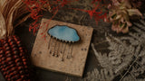 Stained Glass Cloud Shaped Brooch, vintage brooch, rainy cloud brooch, Stain Glass Brooch, weather pin, Rain Pin tribal jewelry, blue pin