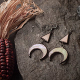 Crescent Moon Earrings with hypoallergenic Earring Hooks, Stain glass, Witchy Earrings, Festival juwelry, Boho Style, half moon purple