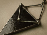 Black Triangle Earrings with hypoallergenic Earring Hooks, Stain glass, Witchy Earrings, Festival juwelry, Boho Style, Witchcraft jewelry