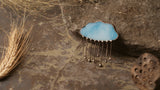 Stained Glass Cloud Shaped Brooch, vintage brooch, rainy cloud brooch, Stain Glass Brooch, weather pin, Rain Pin tribal jewelry, blue pin