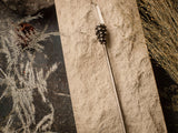 Chinese metal hair stick with clear quartz, Hair Clip