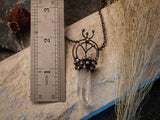Quartz Crystal Pendant with rune Algiz, Rune necklace