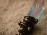 Chinese metal hair stick with pink and blue quartz