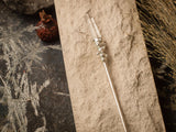 Chinese metal silver plated hair stick with clear quartz, Hair Clip