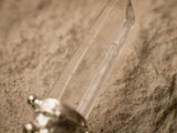 Chinese metal silver plated hair stick with clear quartz, Hair Clip