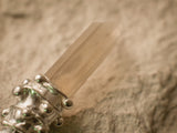 Chinese metal silver plated hair stick with smoky quartz, Hair Clip