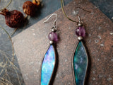 Big Lotus 7 wings, Boho Lotus, Flower Pendant, Mantra Necklace, Blue Lotus Necklace, Stain glass Iridescent necklace.