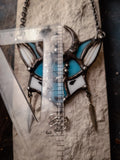 Charitable help !!!! Stain glass Handmade Pendant Blue Fox, jewelry for charity, Nature Jewelry, Fox Head