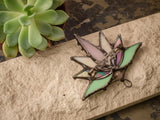 Big Lotus 7 wings, Boho Lotus, Flower Brooch, Mantra Pin, Glass Lotus brooches, Iridescent Stain glass, Handcraft, Handmade brooch