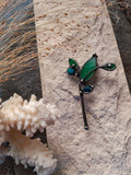 Green Flower, Stain Glass Brooch, Vintage Brooch, Flowery pin, Blooming Pin, Flower Brooch, handmade flower.