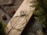 Brooch - hairpin for hairs and dreads. The black crescent arrow tamed the circle. Clear quartz, Hair Clip