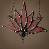 Big Lotus 7 wings, Boho Lotus, Flower Pendant, Mantra Necklace, Glass Lotus Necklace, Red necklace, Stain glass, Handcraft, Handmade