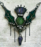 Stain Glass Thistle Necklace, Birthday Gift, Outlander Gifts, Scottish Jewelry, Scottish Thistle, Flower of Scotland, Thistle Pendant