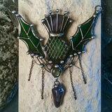 Stain Glass Thistle Necklace, Birthday Gift, Outlander Gifts, Scottish Jewelry, Scottish Thistle, Flower of Scotland, Thistle Pendant