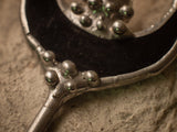 Brooch - hairpin for hairs and dreads. The black crescent arrow tamed the circle. Clear quartz, Hair Clip